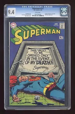 Buy Superman #213 CGC 9.4 1969 1023799026 • 247.85£