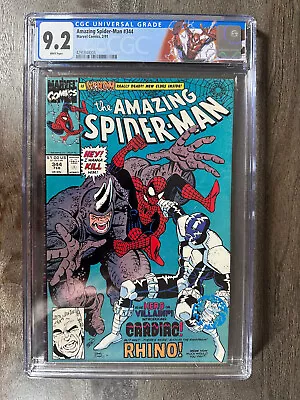 Buy Amazing Spider-Man #344 CGC 9.2 NM- 1st Cletus Kasady (Carnage) 1st App. Cardiac • 47.50£