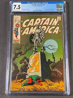 Buy Captain America #113 1969 CGC 7.5 4122349005 Jim Steranko Tom Palmer • 99.12£