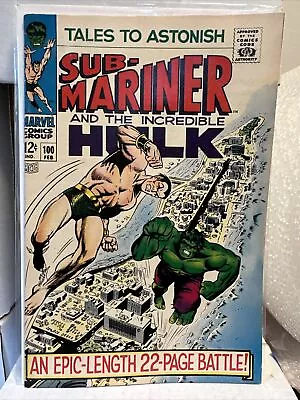 Buy Tales To Astonish #100 Sub-Mariner (Namor) & The Hulk 1968 Silver Age Nice Copy! • 48.25£