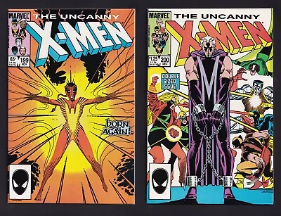 Buy Uncanny X-Men #199 & #200 1st Rachel As Phoenix/1st Purple Magneto Suit 1985 • 20.11£