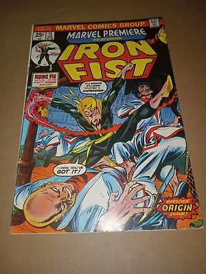 Buy Marvel Premiere #15 1974 1st  Appearance Iron Fist With Mvs Stamp  Mark Jewelers • 319.81£