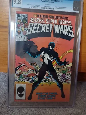 Buy Marvel Super Heroes Secret Wars #8 Cgc 9.8 White Pages Symbiote Origin Venom 84 • 709£