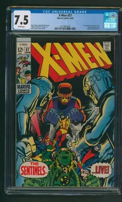 Buy Uncanny X-Men #57 CGC 7.5 White Pages Marvel Comics 1969 Sentinels • 114.77£