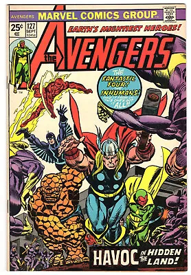 Buy Avengers #127 Very Fine-Near Mint 9.0 Fantastic Four Inhumans 1974 • 35.47£