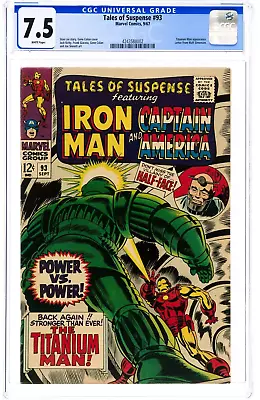 Buy TALES OF SUSPENSE #93 CGC 7.5 VF 1967 Stan Lee Titanium Man Appearance • 212.99£