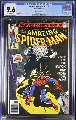 Buy Amazing Spider-Man 194 CGC 9.6 Newstand 1st Black Cat Key Issue • 790.61£