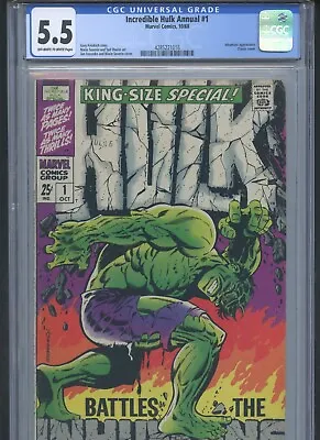 Buy Incredible Hulk Annual #1 1968 CGC 5.5~ • 199.88£