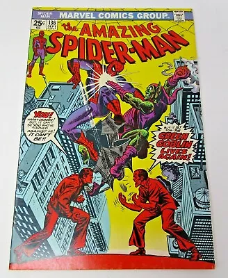 Buy Amazing Spider-Man #136 1974 [FN/VF] 1st Harry Osborn Green Goblin • 76.75£