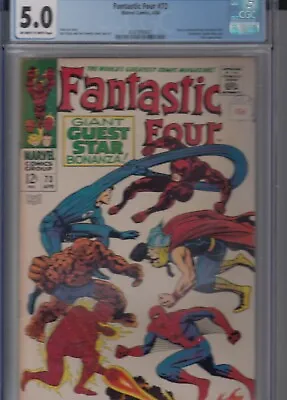 Buy Fantastic Four 73 - 1968 - Spider-Man, Daredevil, Thor - CGC 5.0 • 99.99£