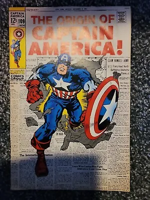 Buy Captain America #109 (1968 Iconic Jack Kirby Cover, Origin Retold) Cover Removed • 12.99£