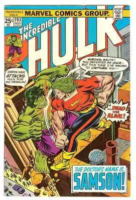 Buy Incredible Hulk #193 7.0 // Battle Of The Hulk Vs Doc Samson Marvel Comics 1975 • 27.01£