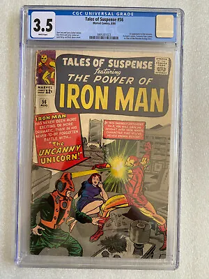 Buy Tales Of Suspense #56 CGC 3.5 White Pages 1964 - 1st Appearance Of The Unicorn • 183.89£