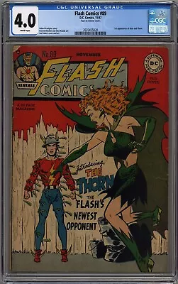 Buy Flash Comics #89 Cgc 4.0 White Pages Dc Comics 1947 • 948.73£