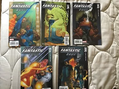 Buy Ultimate Fantastic Four 33, 34, 35, 37 & 38 God War Parts 1-3, Plus 5 + 6 VFN  • 15£