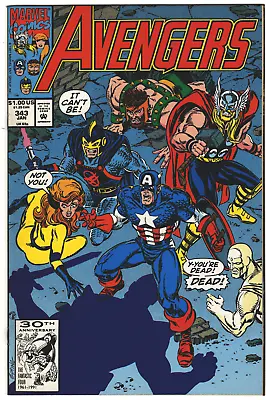 Buy THE AVENGERS Vol #343 January 1 Marvel Comics 1992 • 3.15£