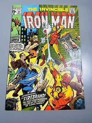 Buy Iron Man #27 1st Firebrand! • VFNM + White Pages • (Marvel 1970) • 1st Print • 24.02£