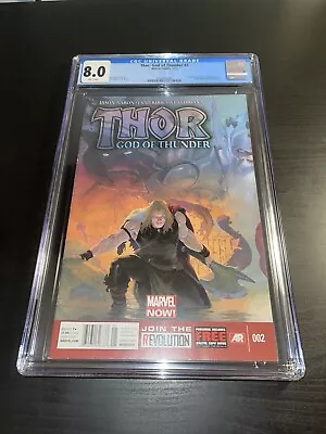 Buy Thor God Of Thunder 2 CGC 8.0 Newsstand Variant ￼1st Gorr God Butcher Necrosword • 256.22£