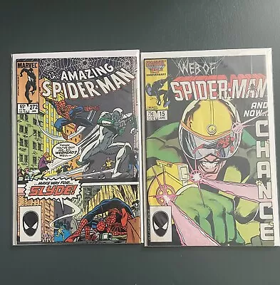 Buy Amazing Spider-man #272 1st Slyde NM Web Of Spiderman #15 Key 1st Chance Cameo • 11.92£