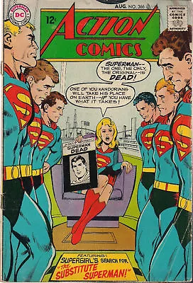 Buy ACTION COMICS #366 (1968) DC Comics JLA Cross-over VG+ • 15.80£