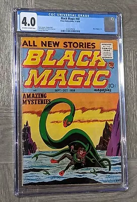 Buy Black Magic #40 CGC 4.0 (V7#1) Prize Publications 1958 Sea Monster Cover! • 150.15£
