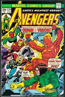 Buy Avengers 134 VF- 7.5 Origin Vision Marvel 1975 • 22.48£