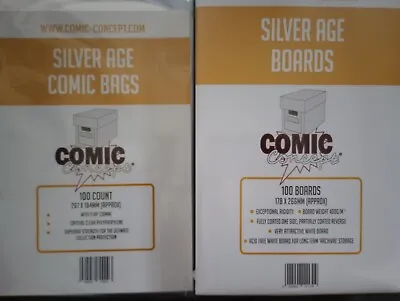 Buy Comic Concept 10 X Silver Age Bags And Boards  Brand New  - Prepacked  • 4.95£