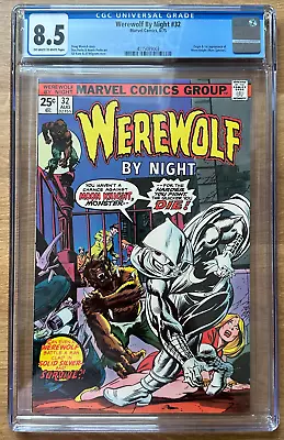 Buy Marvel Comics Werewolf By Night #32 CGC Graded 8.5 1st Appearance Of Moon Knight • 1,601.22£