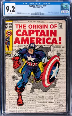 Buy 1969 Marvel Captain America #109 CGC 9.2 • 459.21£