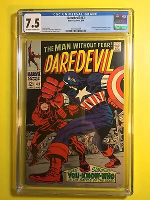 Buy Daredevil #43 First Battle With Captain America CGC 7.5 Marvel 1968. • 142.48£