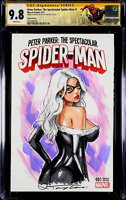 Buy Spectacular Spider-man #1 Cgc Ss 9.8 Black Cat Original Art Sketch 3 Mary Jane • 318.65£