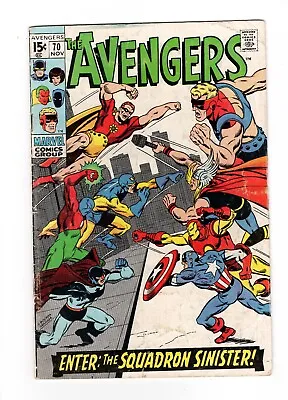 Buy Avengers #70, VG 4.0, 1st Appearance Squadron Sinister; Nighthawk, Hyperion • 32.33£