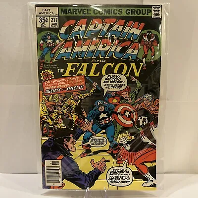 Buy 1977 Marvel Comics #217 Captain America And Falcon Newsstand VF+/- • 16.07£
