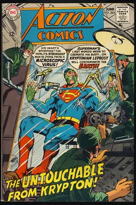 Buy ACTION COMICS #364 1968 VF+ 8.5 NEAL ADAMS Cover SUPERMAN VIRUS X LEPER DEATH • 35.57£