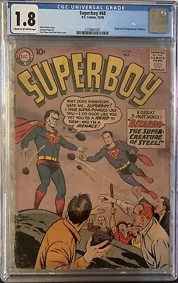 Buy Superboy #68 Cgc 1.8 1958 1st Appearance Of Bizarro Dc Comics • 245.05£