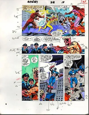Buy Original 1989 Avengers 312 Marvel Color Guide Art: Captain America,Scarlet Witch • 33.12£