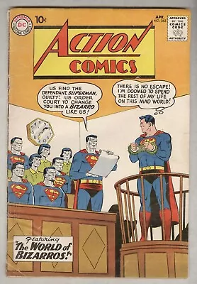 Buy Action Comics #263 April 1960 G/VG World Of Bizarro • 47.40£