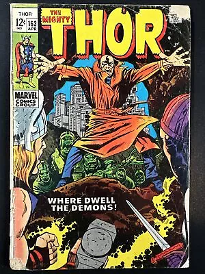 Buy The Mighty Thor #163 Vintage Marvel Comics Silver Age 1st Print 1969 Fair *A2 • 6.39£