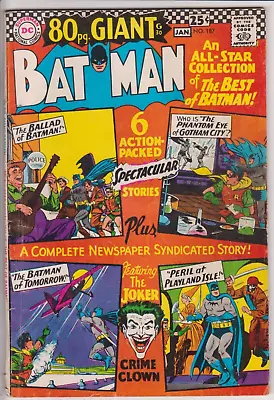 Buy Batman #187, DC Comics 1966 VG 4.0 80 Page Giant. Joker Story • 23.71£