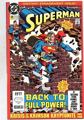 Buy DC Superman 50 Comic Rare VF 8.0 Scan Bag & Board Key 48 Pages 1990 Hot Fun • 4.99£