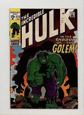 Buy Incredible Hulk 134 F/VF 1st Appearance Of The Golem 1970 • 18.83£