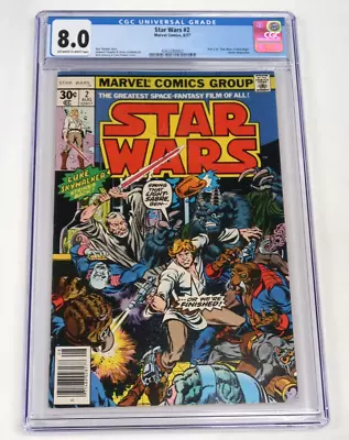 Buy Star Wars #2 Marvel Comics 8/77 CGC Graded 8.0 Very Fine Off-White To White Page • 59.29£