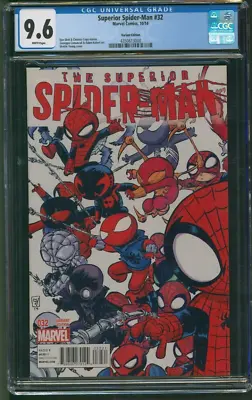 Buy Superior Spider-Man #32 Skottie Young Variant CGC 9.6 White Pages Marvel Comics • 67.97£