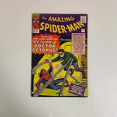 Buy Amazing Spider-Man #11 Vol 1. 1964 VG 2nd Appearance Of Doc Octopus Pence Copy • 675£