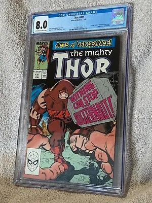 Buy Marvel Comics The Mighty Thor #411 CGC Graded 8.0 Acts Of Vengeance 12/89 • 27.55£