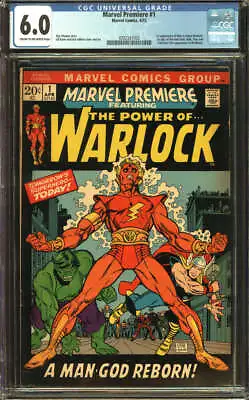 Buy Marvel Premiere #1 Cgc 6.0 Cr/ow Pages // 1st Appearance Of Adam Warlock 1972 • 94.79£