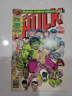 Buy Marvel Comics THE INCREDIBLE HULK 200 Bronze Age Doc Samson Key 1976 • 24.54£