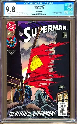 Buy Superman #75 (1993) CGC 9.8  White Pages  Jurgens - Breeding   Death   2nd Print • 79.15£