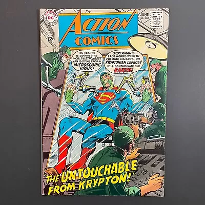 Buy Action Comics 364 Silver Age DC 1968 Neal Adams Cover Superman Supergirl Virus X • 23.62£