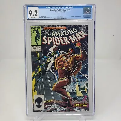 Buy The Amazing Spider Man #293 CGC 9.2 WHITE PAGES Kraven's Last Hunt Pt. 2 • 43.48£
